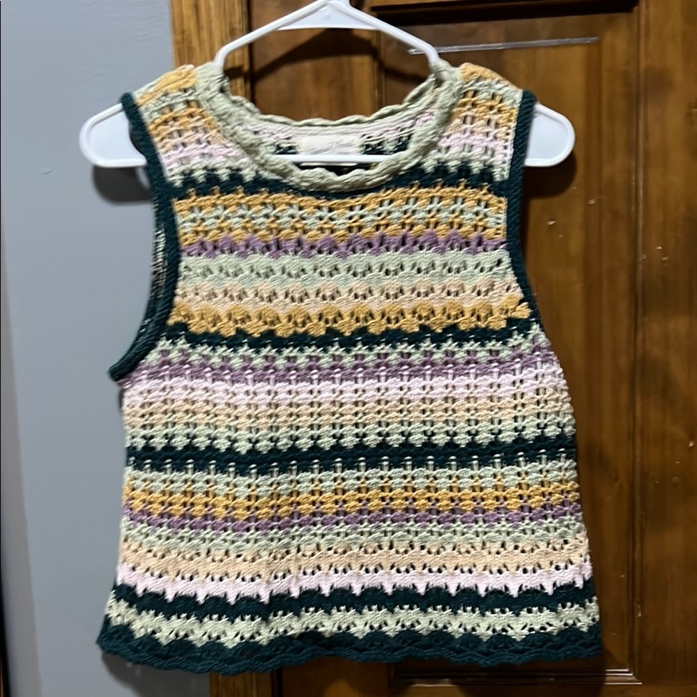 *Multicolor Crochet Tank Top